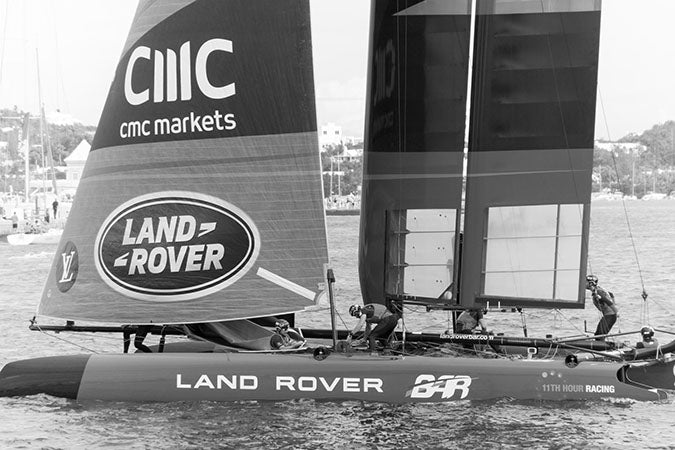 Sailing with Land Rover.